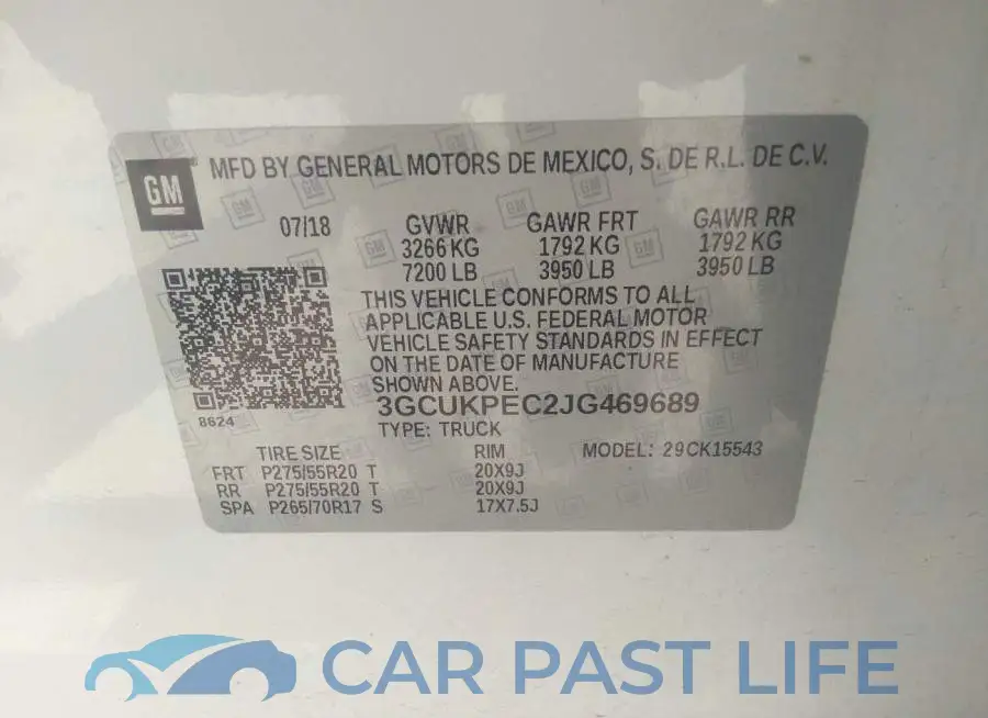 3GCUKPEC2JG469689# 9