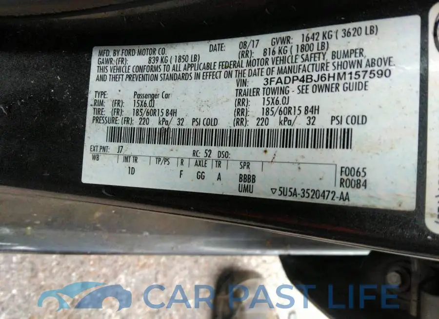 3FADP4BJ6HM157590# 9