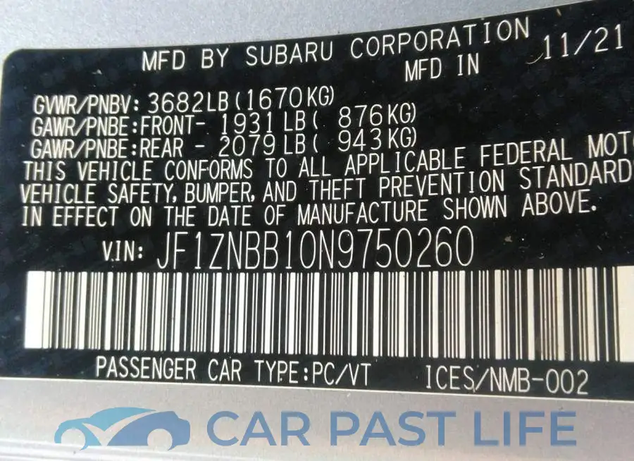 JF1ZNBB10N9750260# 9
