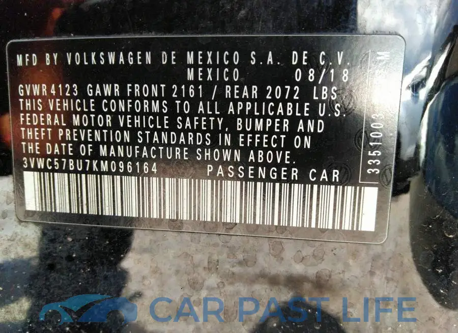 3VWC57BU7KM096164# 9