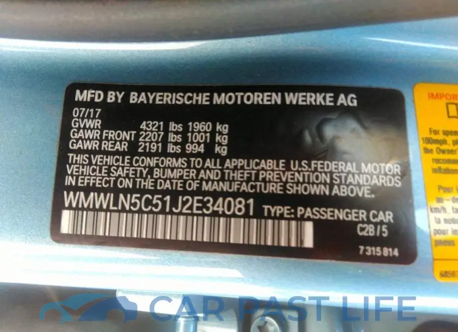 WMWLN5C51J2E34081# 9