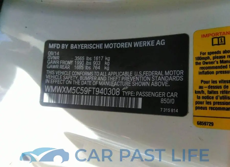 WMWXM5C59FT940308# 9