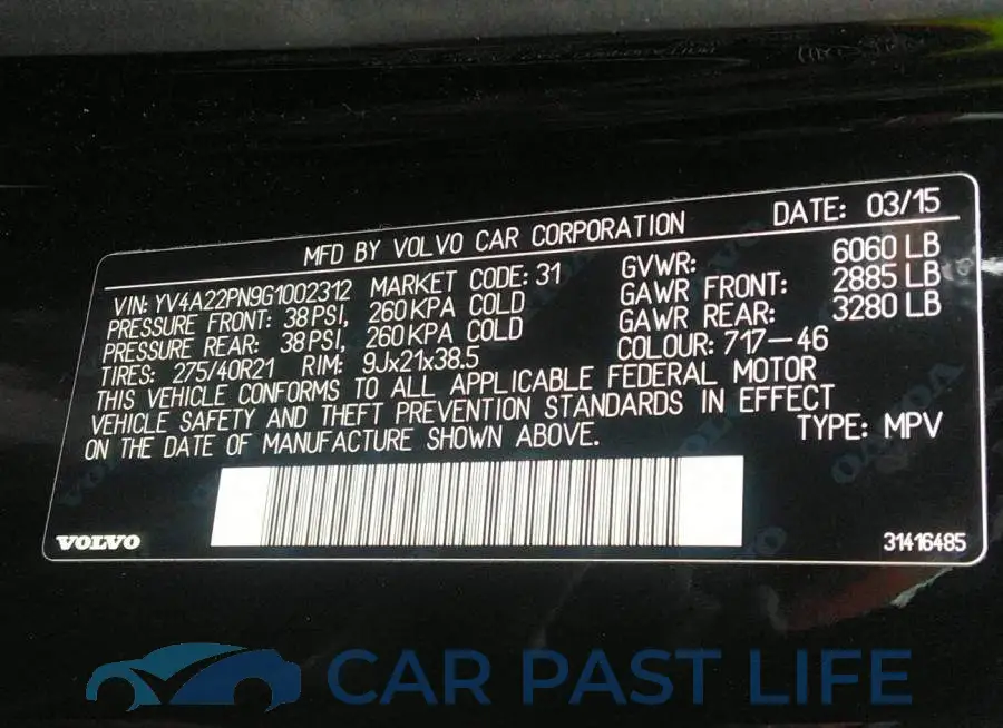 YV4A22PN9G1002312# 9