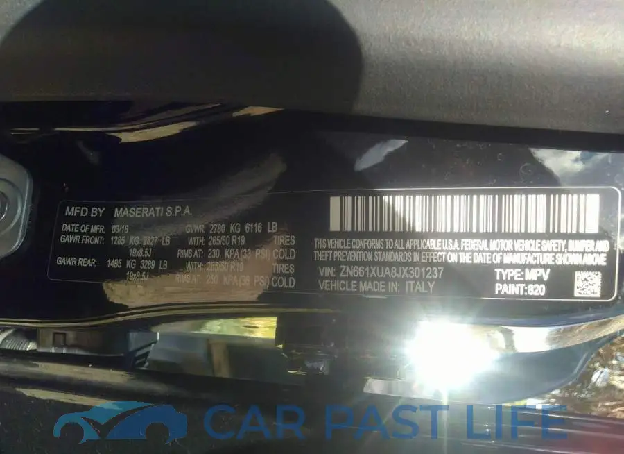 ZN661XUA8JX301237# 9