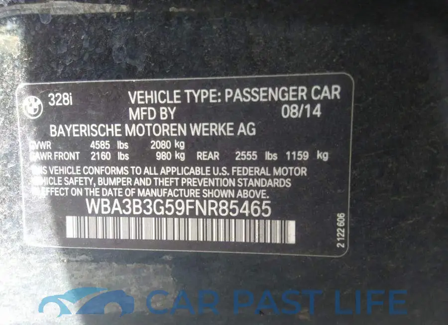 WBA3B3G59FNR85465# 9
