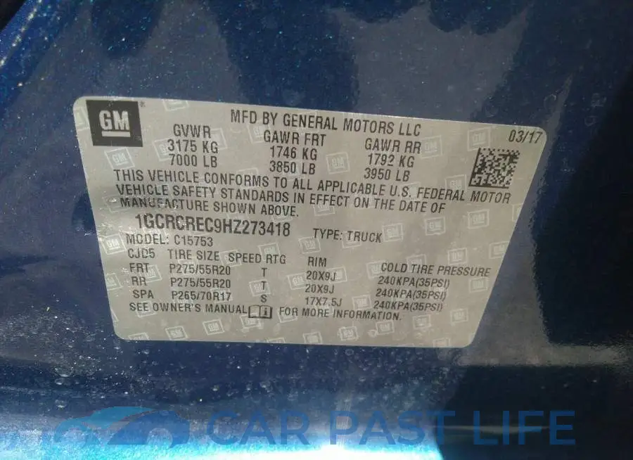 1GCRCREC9HZ273418# 9