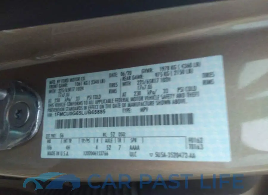 1FMCU0G65LUB65885# 9