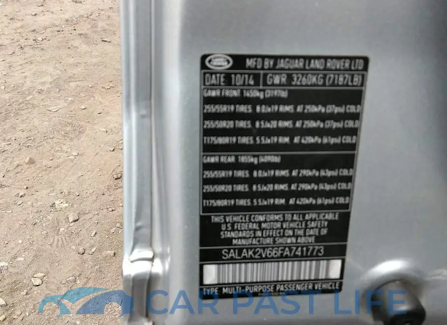 SALAK2V66FA741773# 9