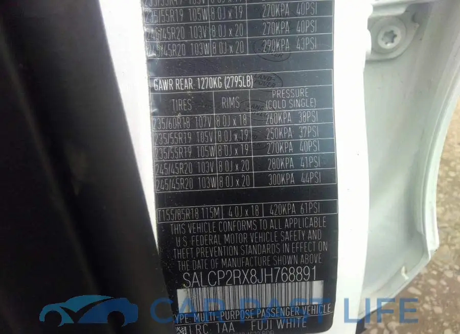 SALCP2RX8JH768891# 9