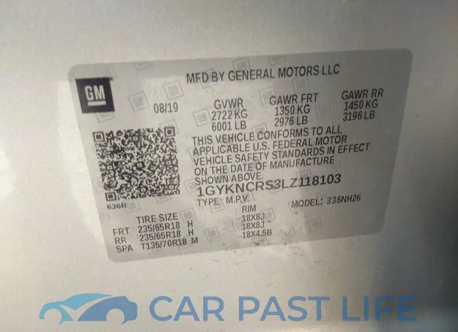 1GYKNCRS3LZ118103# 9