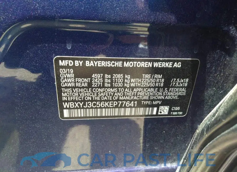 WBXYJ3C56KEP77641# 9