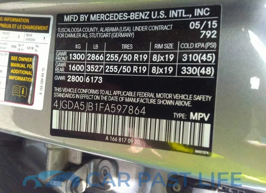 4JGDA5JB1FA597864# 9