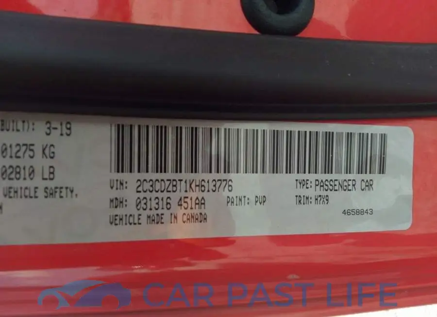 2C3CDZBT1KH613776# 9