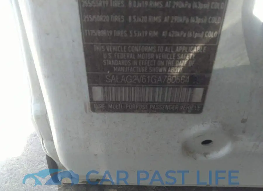 SALAG2V61GA780564# 9