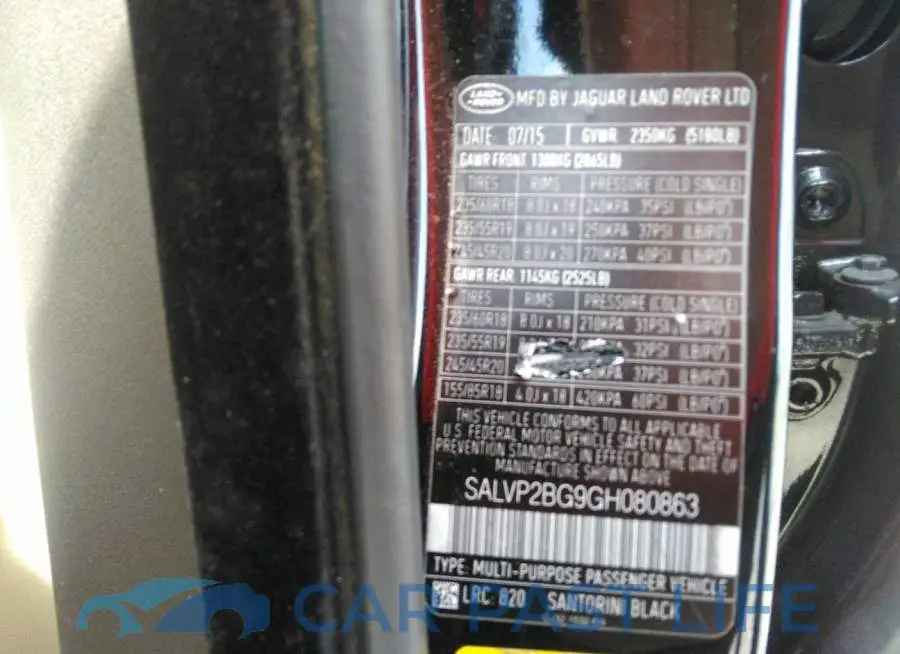 SALVP2BG9GH080863# 9