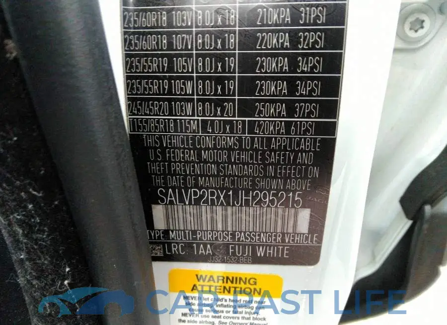 SALVP2RX1JH295215# 9
