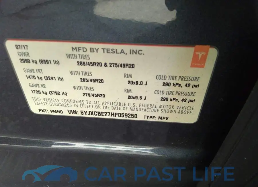 5YJXCBE27HF059250# 9