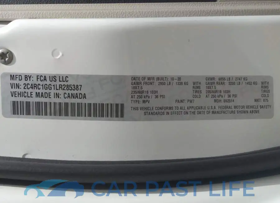 2C4RC1GG1LR285387# 9