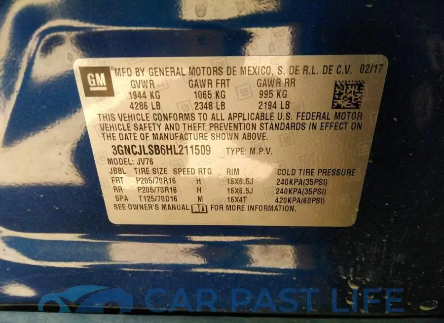 3GNCJLSB6HL211509# 9
