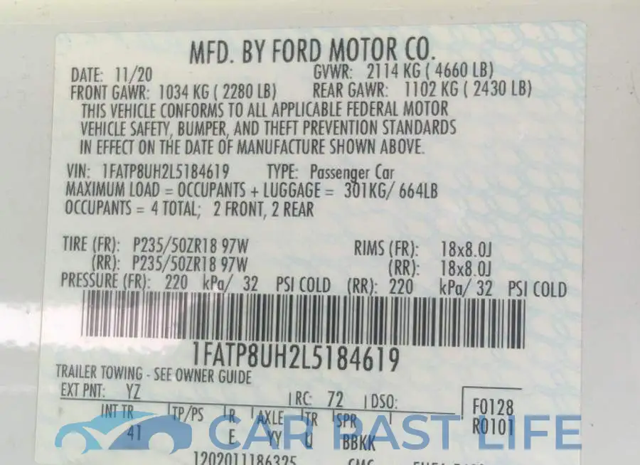 1FATP8UH2L5184619# 9