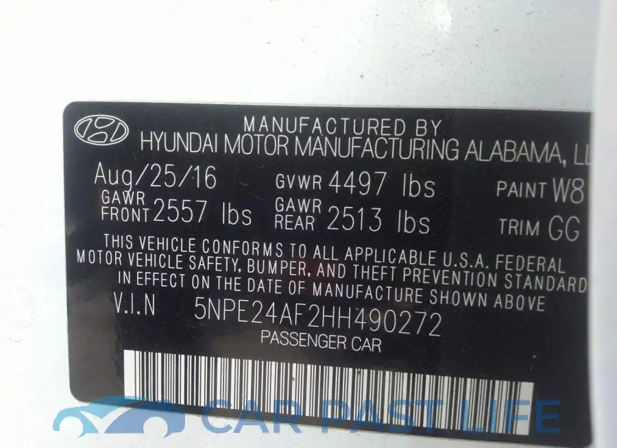5NPE24AF2HH490272# 9