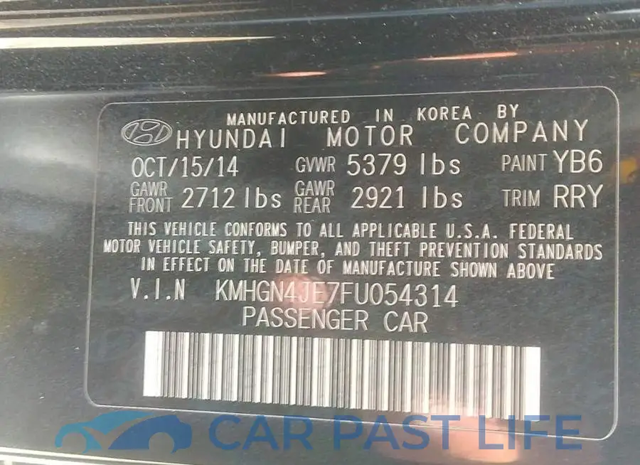 KMHGN4JE7FU054314# 9