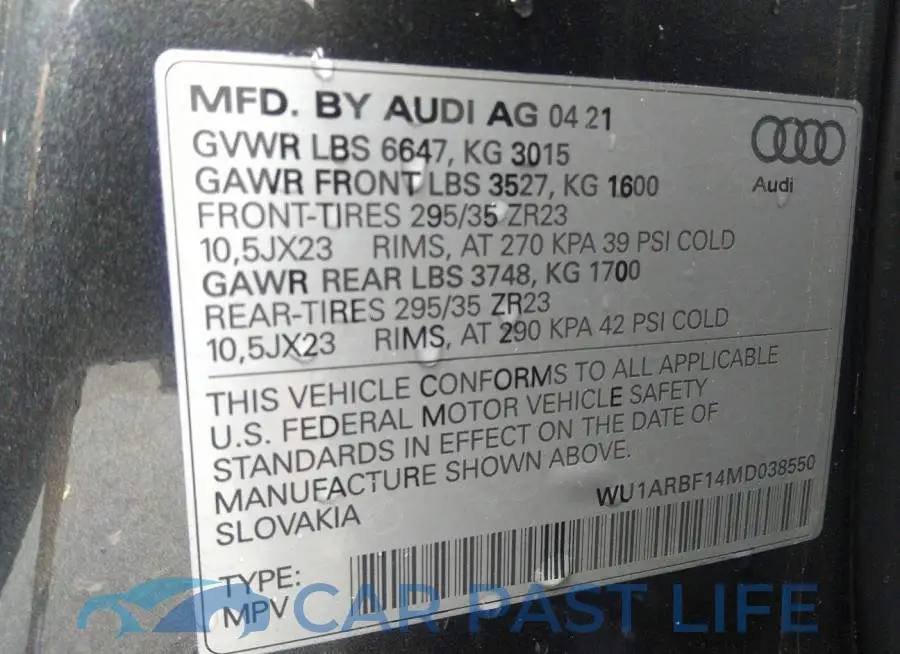 WU1ARBF14MD038550# 9