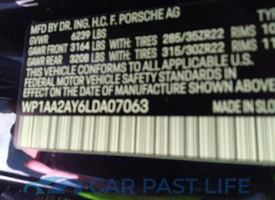 WP1AA2AY6LDA07063# 9