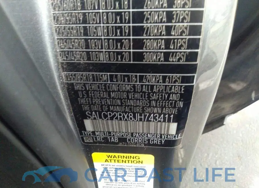 SALCP2RX8JH743411# 9