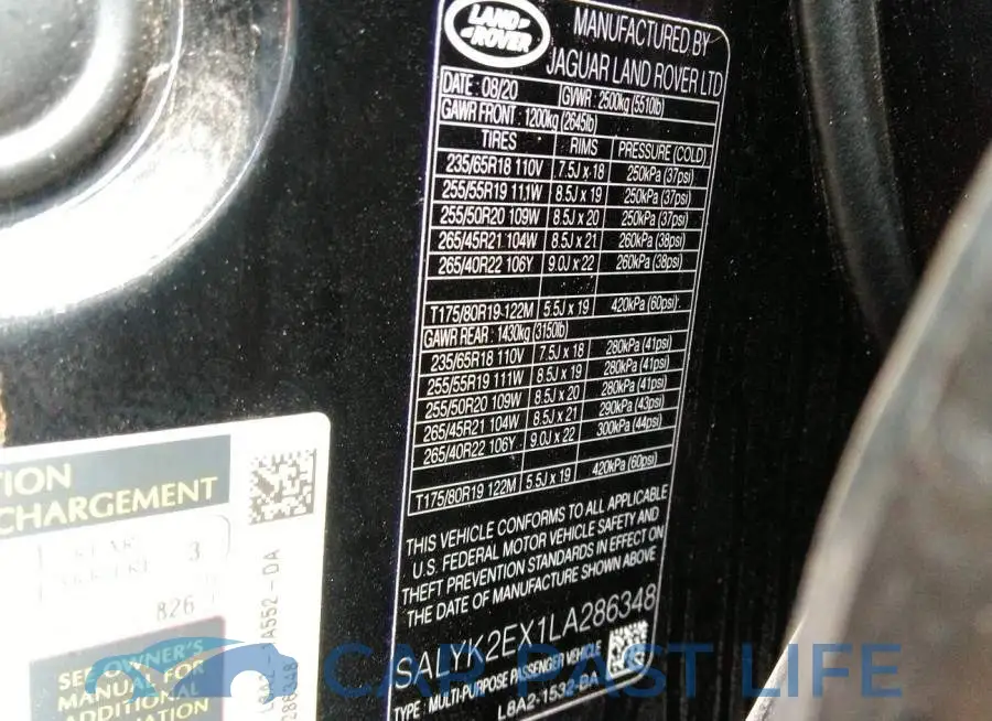 SALYK2EX1LA286348# 9