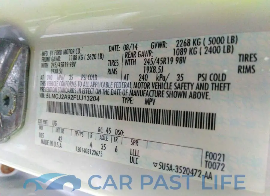 5LMCJ2A92FUJ13204# 9