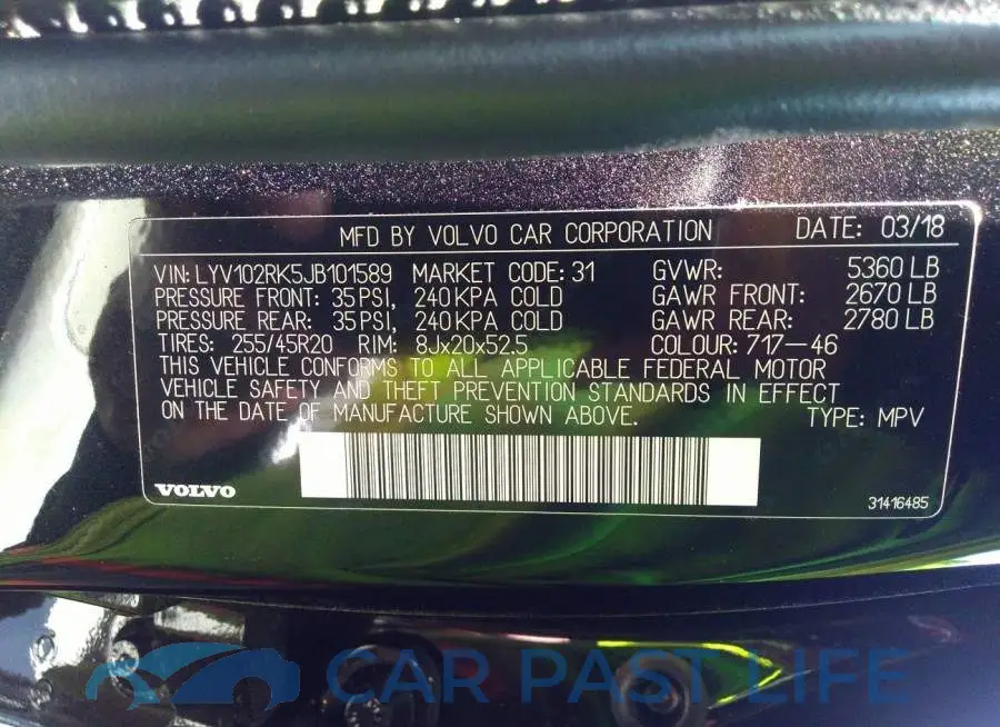 LYV102RK5JB101589# 9