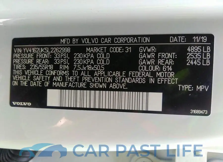 YV4162UK5L2262998# 9