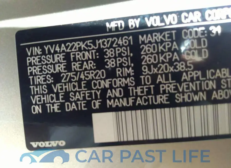 YV4A22PK5J1372461# 9
