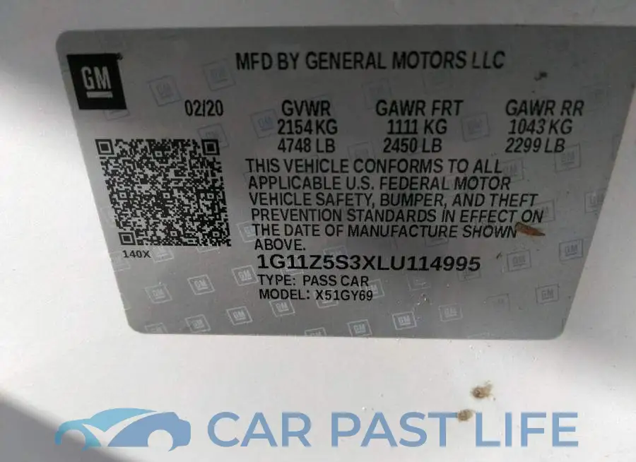1G11Z5S3XLU114995# 9