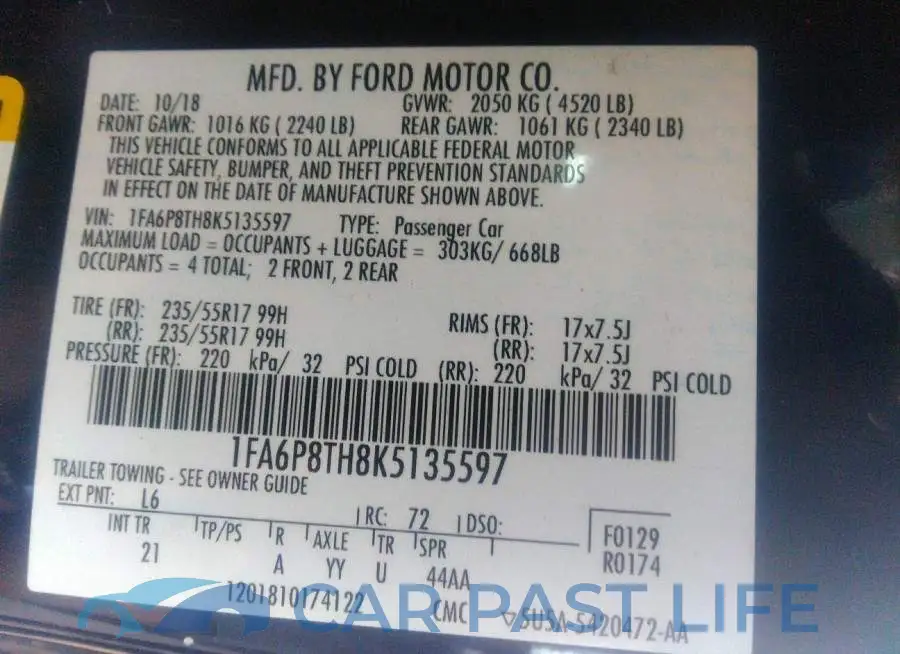1FA6P8TH8K5135597# 9
