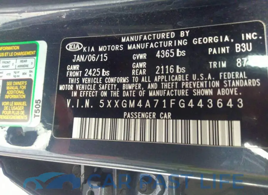 5XXGM4A71FG443643# 9