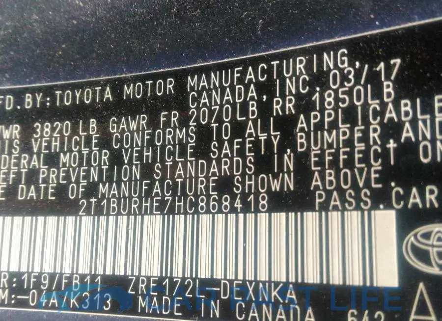 2T1BURHE7HC868418# 9