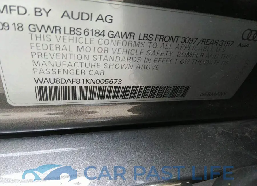 WAU8DAF81KN005673# 9