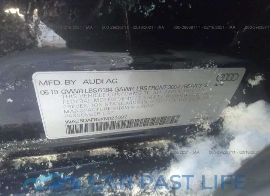 WAU8DAF88KN023037# 9