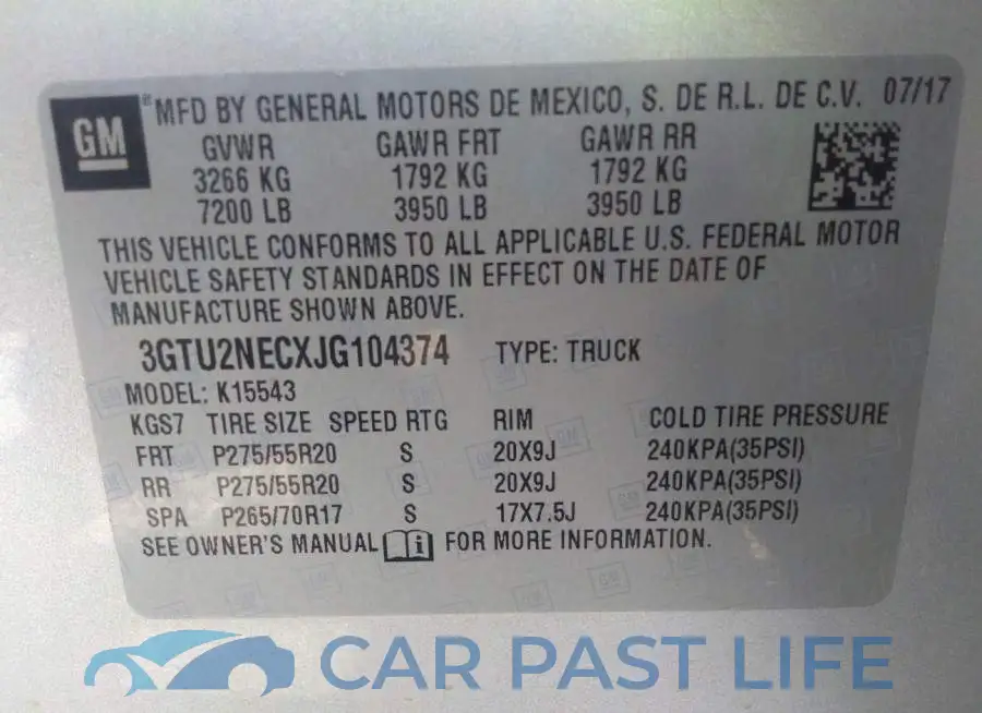 3GTU2NECXJG104374# 9