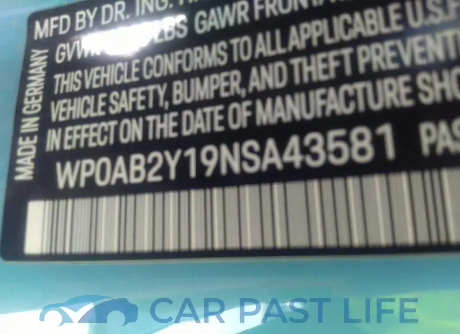 WP0AB2Y19NSA43581# 9