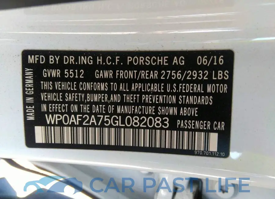 WP0AF2A75GL082083# 9
