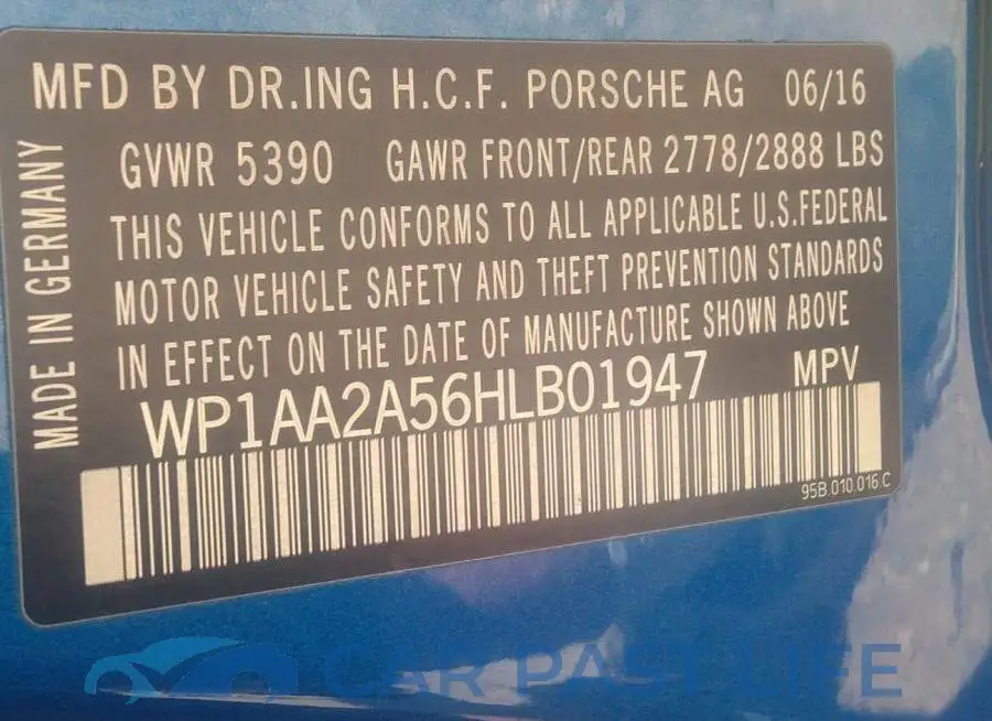 WP1AA2A56HLB01947# 9