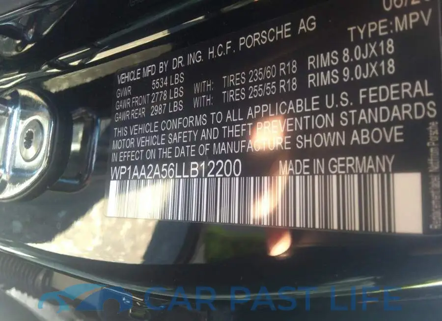 WP1AA2A56LLB12200# 9