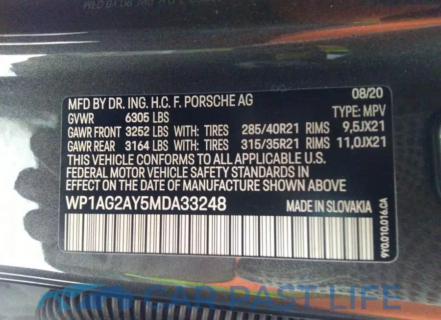 WP1AG2AY5MDA33248# 9