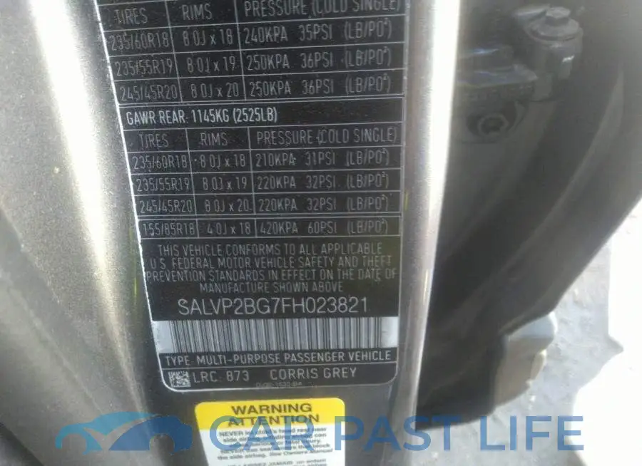 SALVP2BG7FH023821# 9