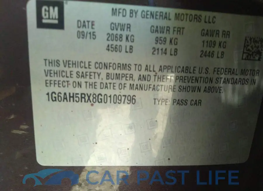 1G6AH5RX8G0109796# 9