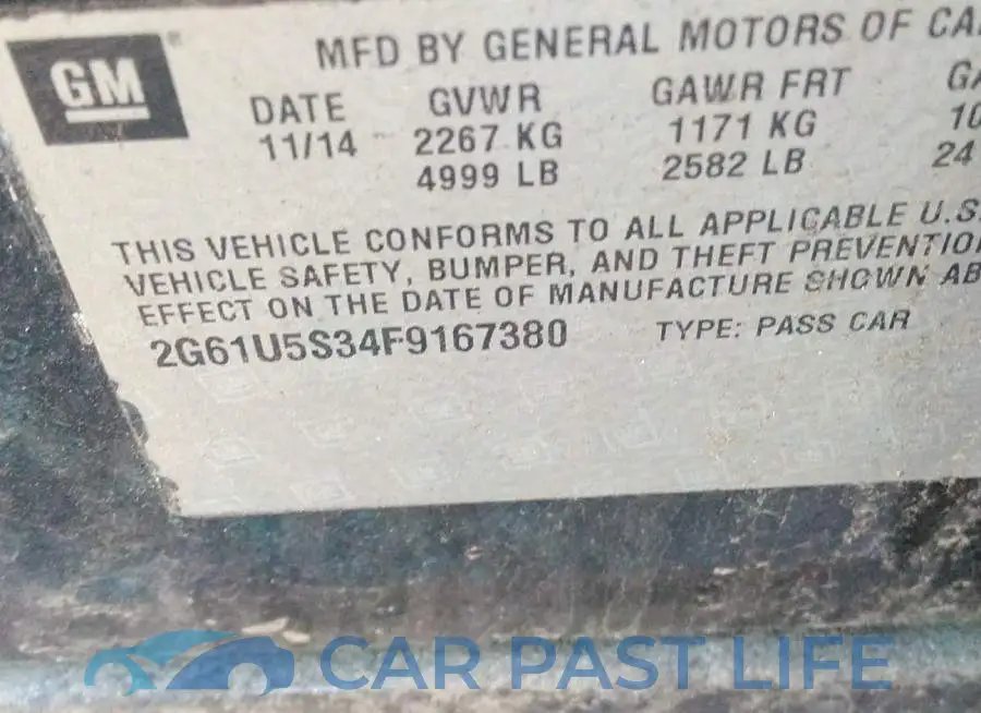 2G61U5S34F9167380# 9