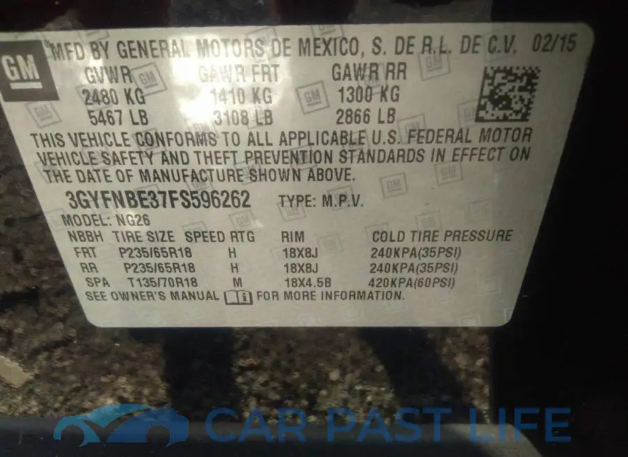 3GYFNBE37FS596262# 9